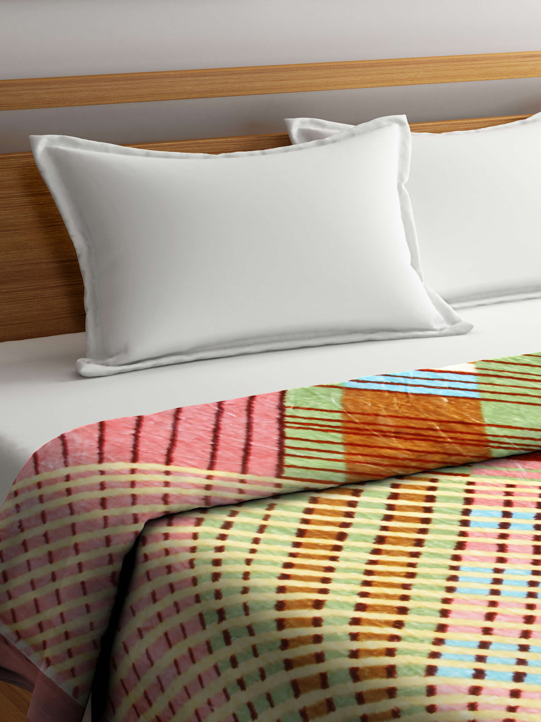 Arrabi Multi Abstract Wool Blend 900 GSM Full Size Double Bed Blanket (230 X 200 cm)