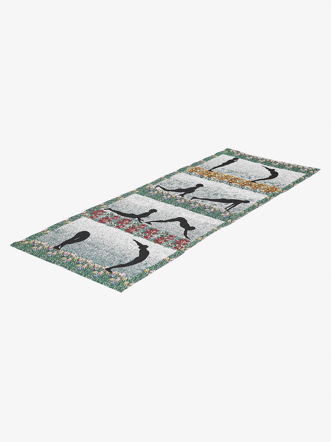 Arrabi White Graphic TC Cotton Blend Yoga Mat (175 x 65 cm)