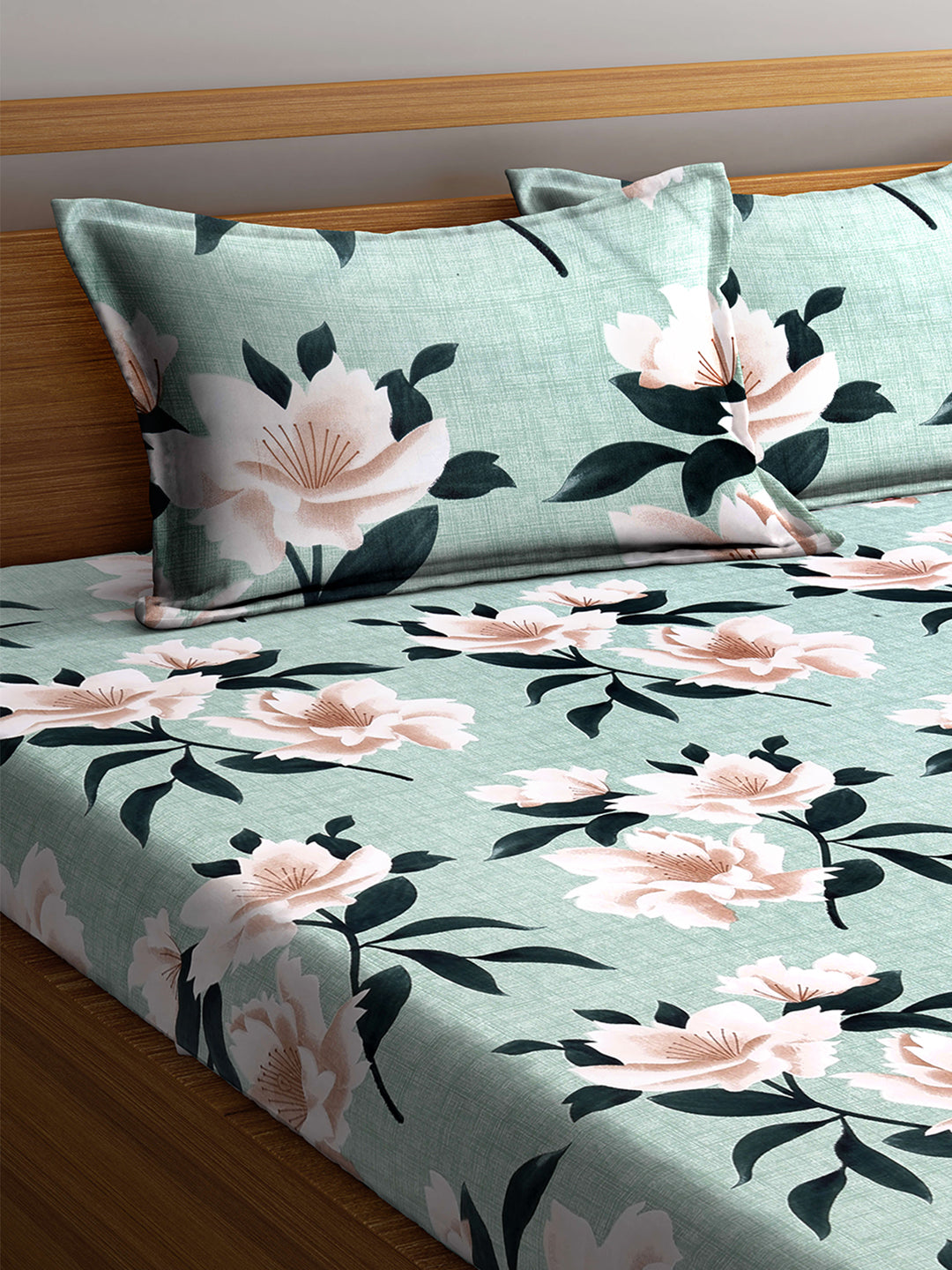 ARRABI® King Size Elastic Fitted Bedsheet with Two Pillow Covers (250 x 225 cm) (Luxury Collection)