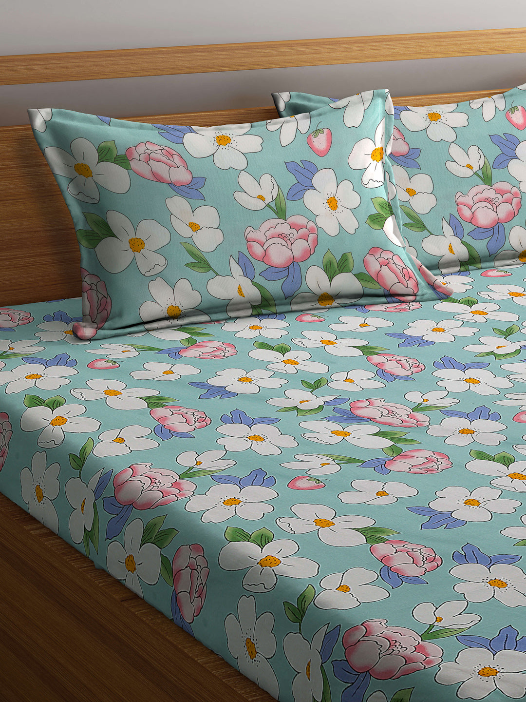 ARRABI® King Size Bedsheet with Two Pillow Covers (250 x 215 cm) (New Arrival)