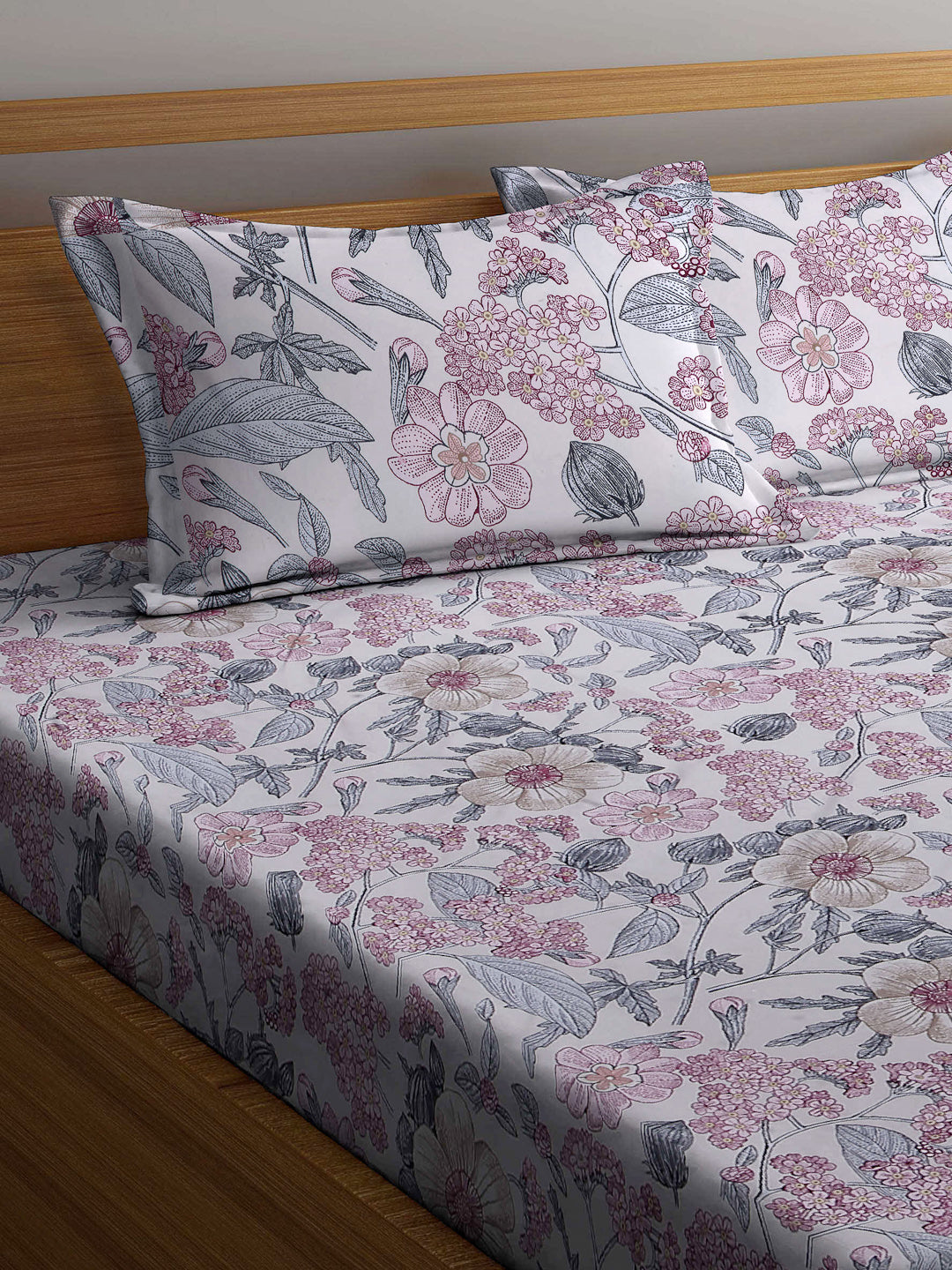 ARRABI® Super King Size Bedsheet with Two Pillow Covers (270 x 260 cm)