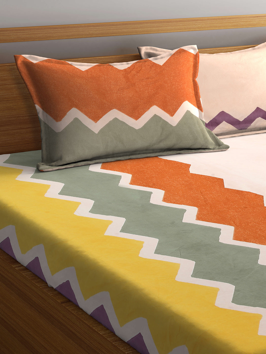 ARRABI® King Size Bedsheet with Two Pillow Covers (250 x 215 cm) (New Arrival)