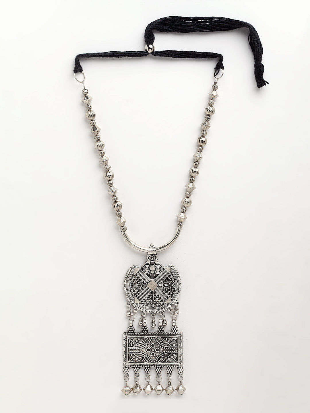 Arrabi Metallic Oxidised Necklace (30 cm)