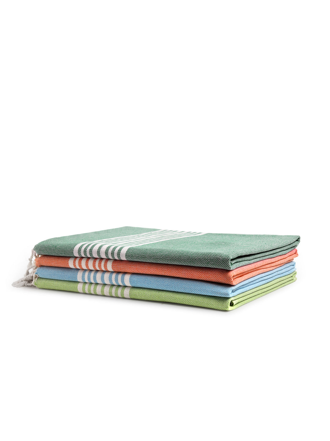 Arrabi Multi Solid Handwoven Cotton Bath Towel (Set of 4 ) (150 X 75 Cm)