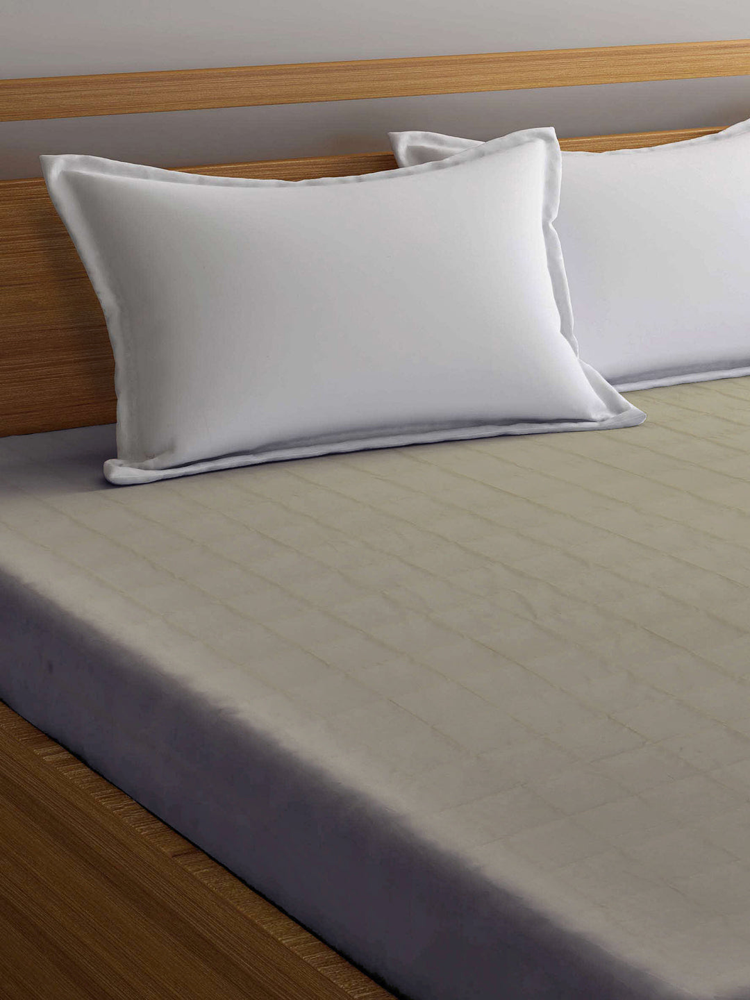 Arrabi Brown Solid TC Cotton Blend 210 GSM Double Bed Size Mattress Protector (250 X 230 cm)