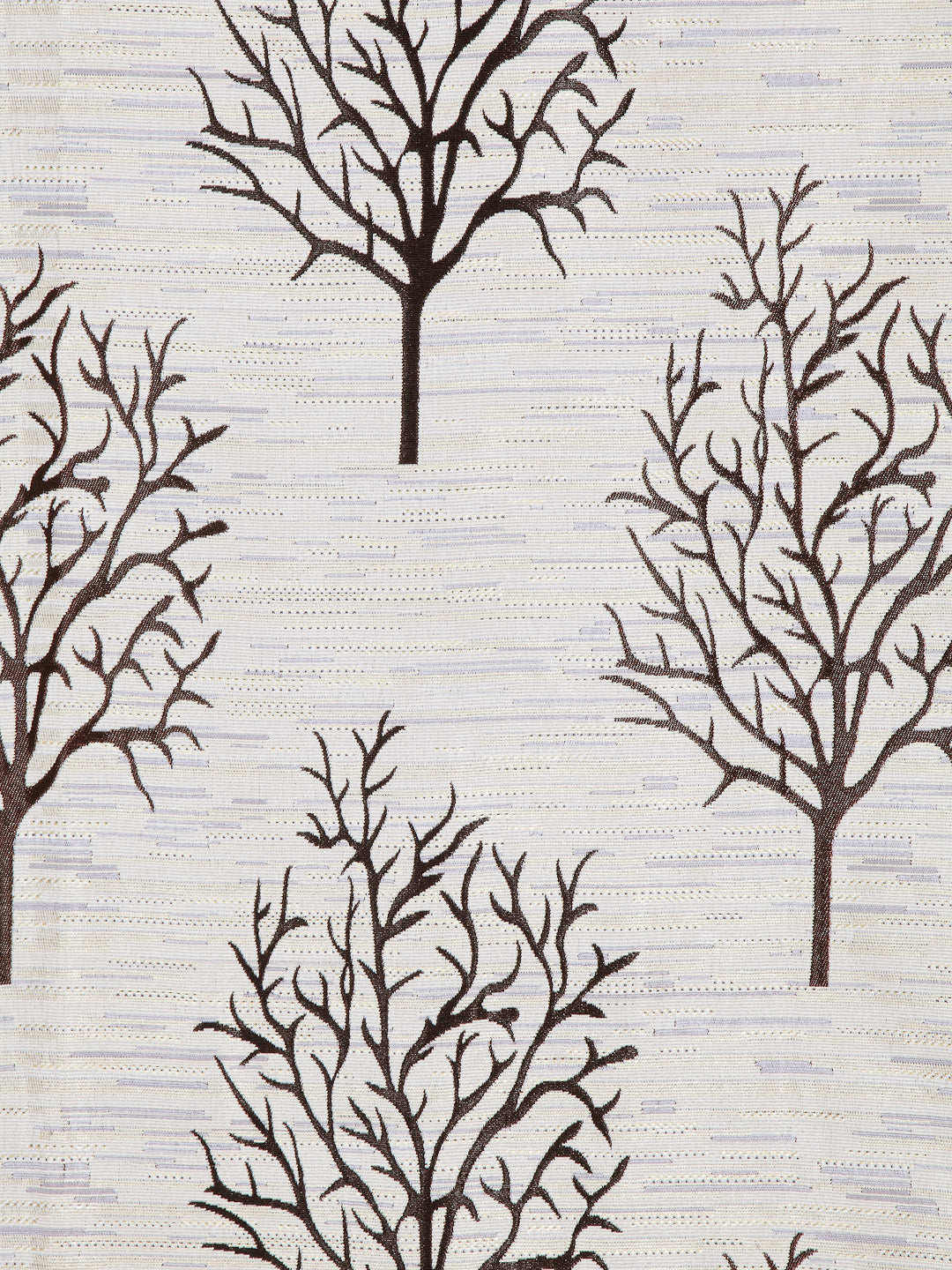 Arrabi Brown Tree Print TC Cotton Blend Set of 2 Long Door Curtains (275 X 120 cm)