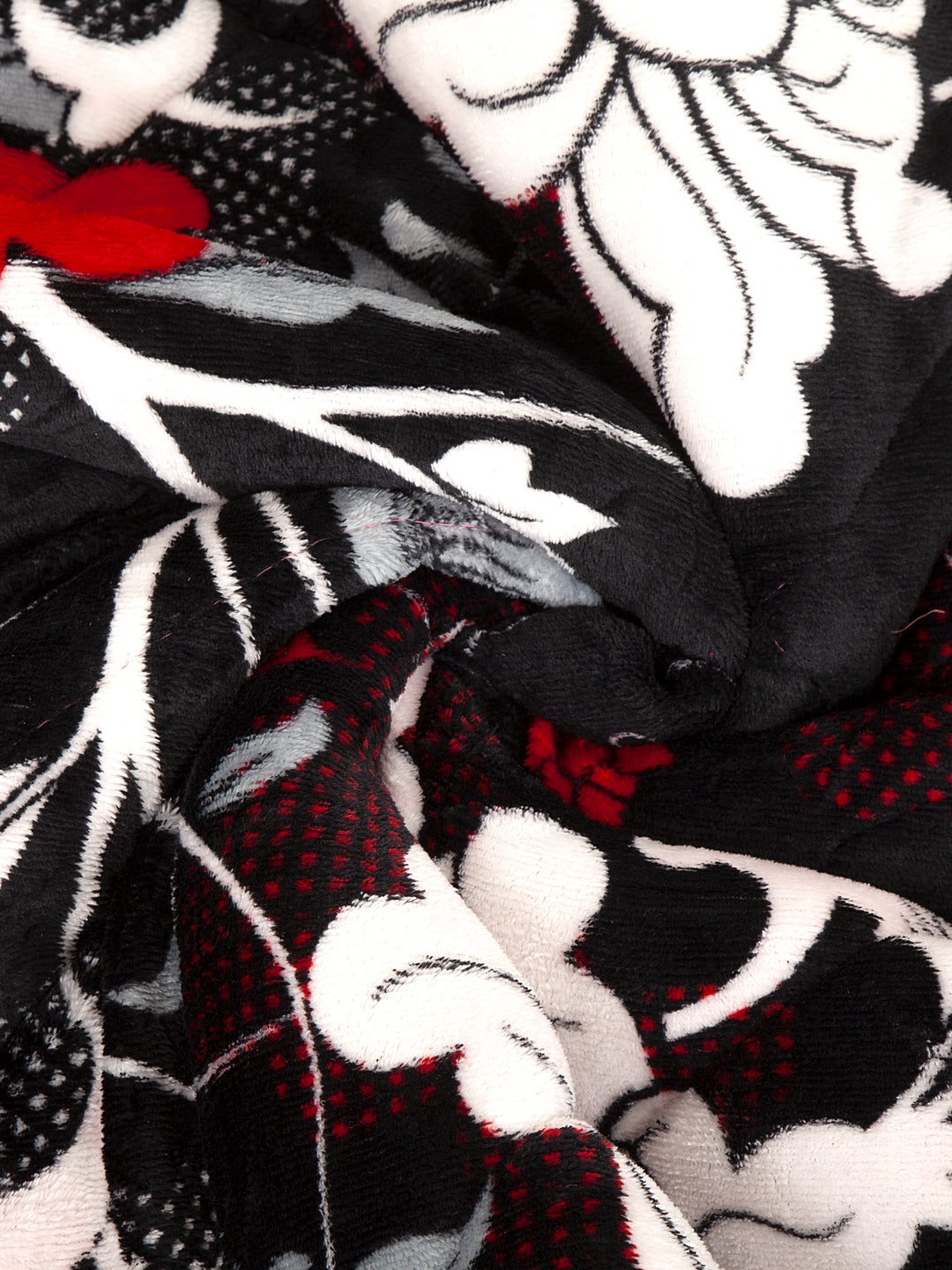 Arrabi Black Floral Polyester King Size 950 GSM Double Quilt (230 X 220 cm)