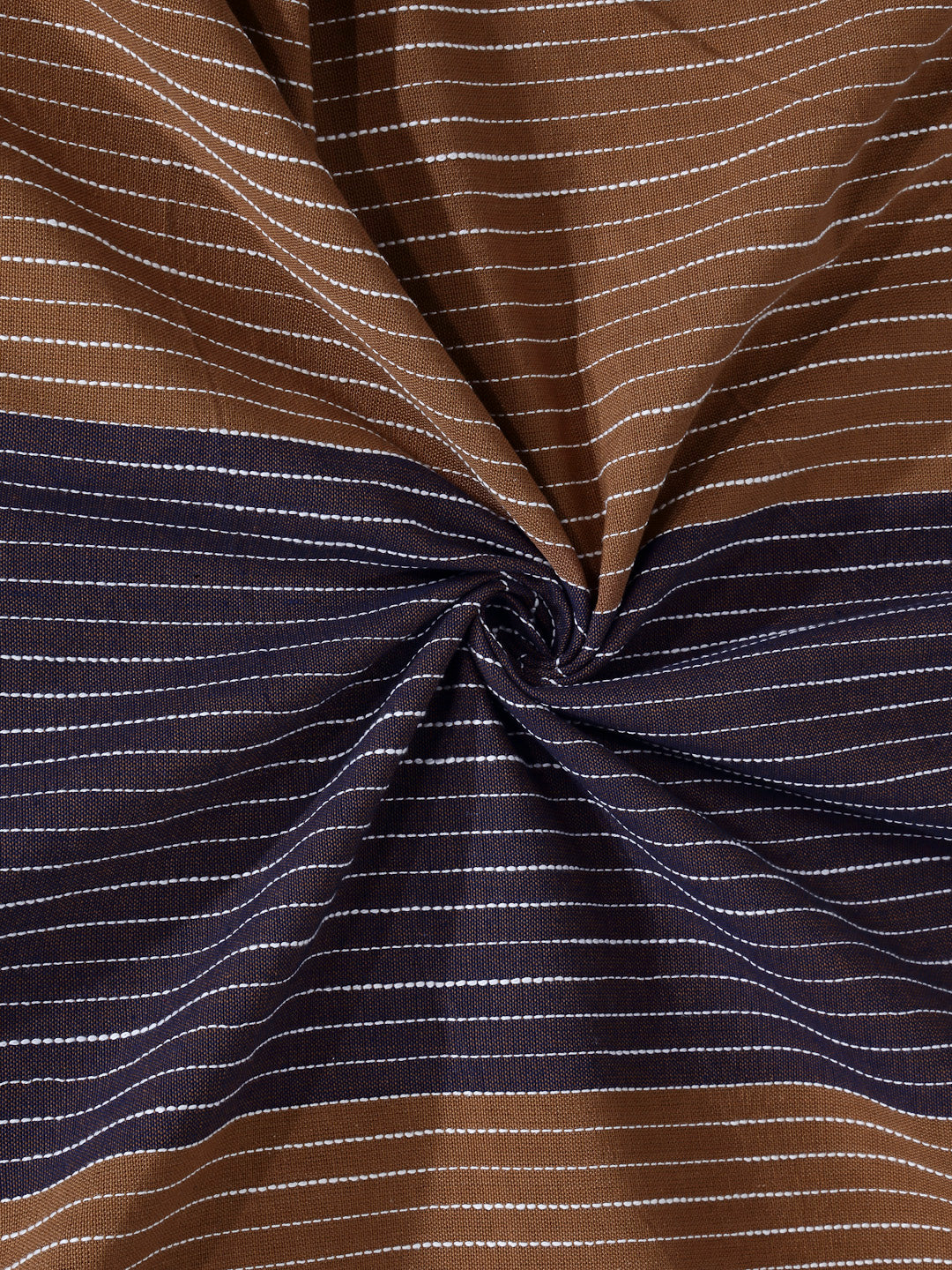 Arrabi Multi Stripes Handwoven Cotton Super King Size Bedsheet with 2 Pillow Covers (270 X 260 cm)
