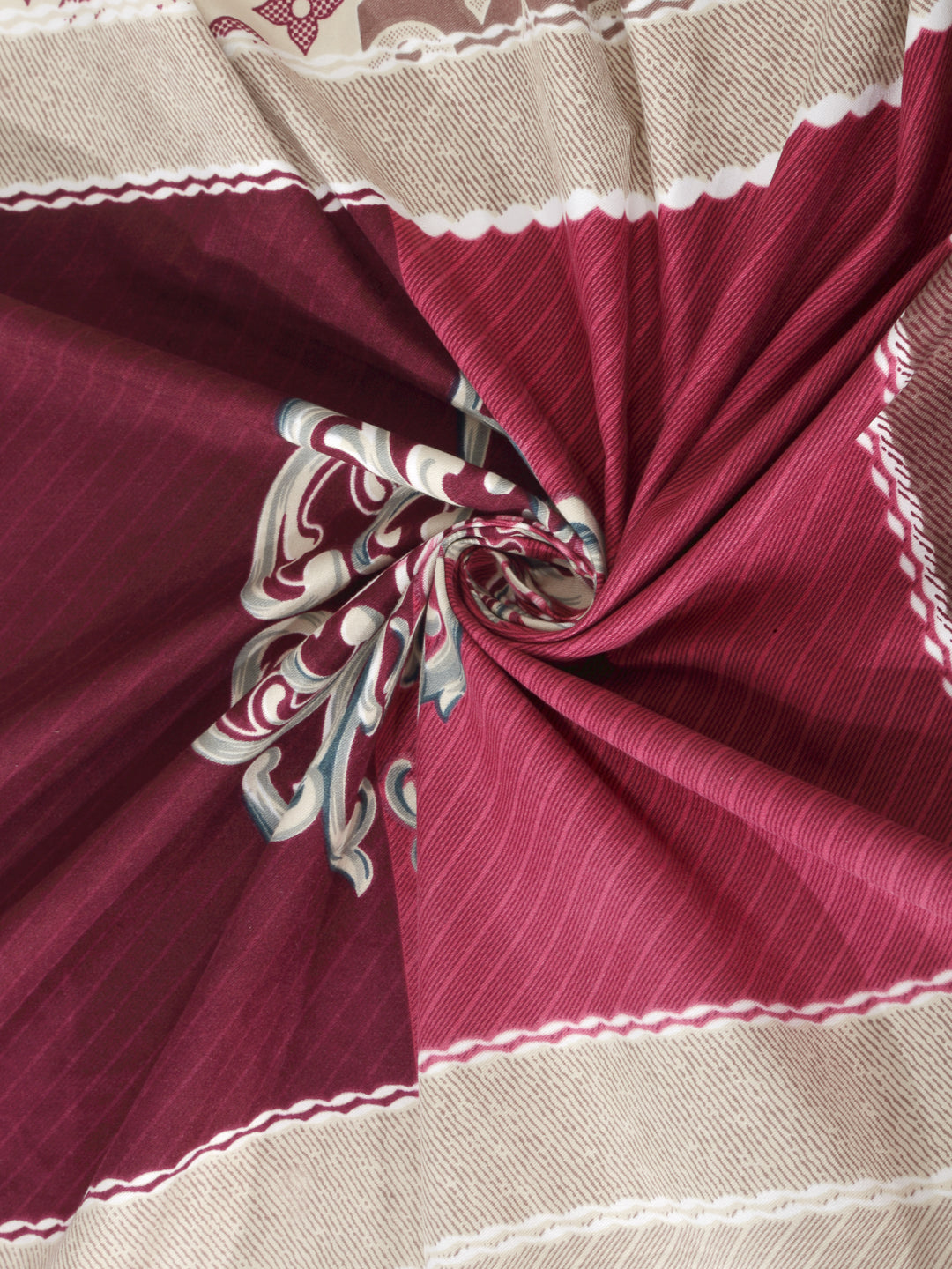 Arrabi Multi Indian TC Cotton Blend Single Size Bedsheet with 1 Pillow Cover ( 220 X 150 cm)