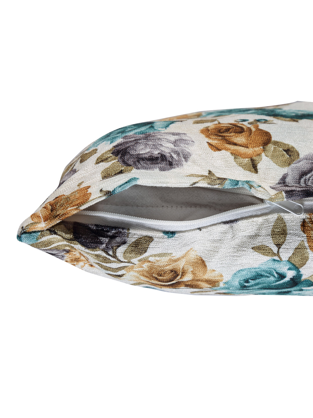 Arrabi Blue Floral TC Cotton Blend Cushion Covers (Pack of 5) (40 x 40 cm)