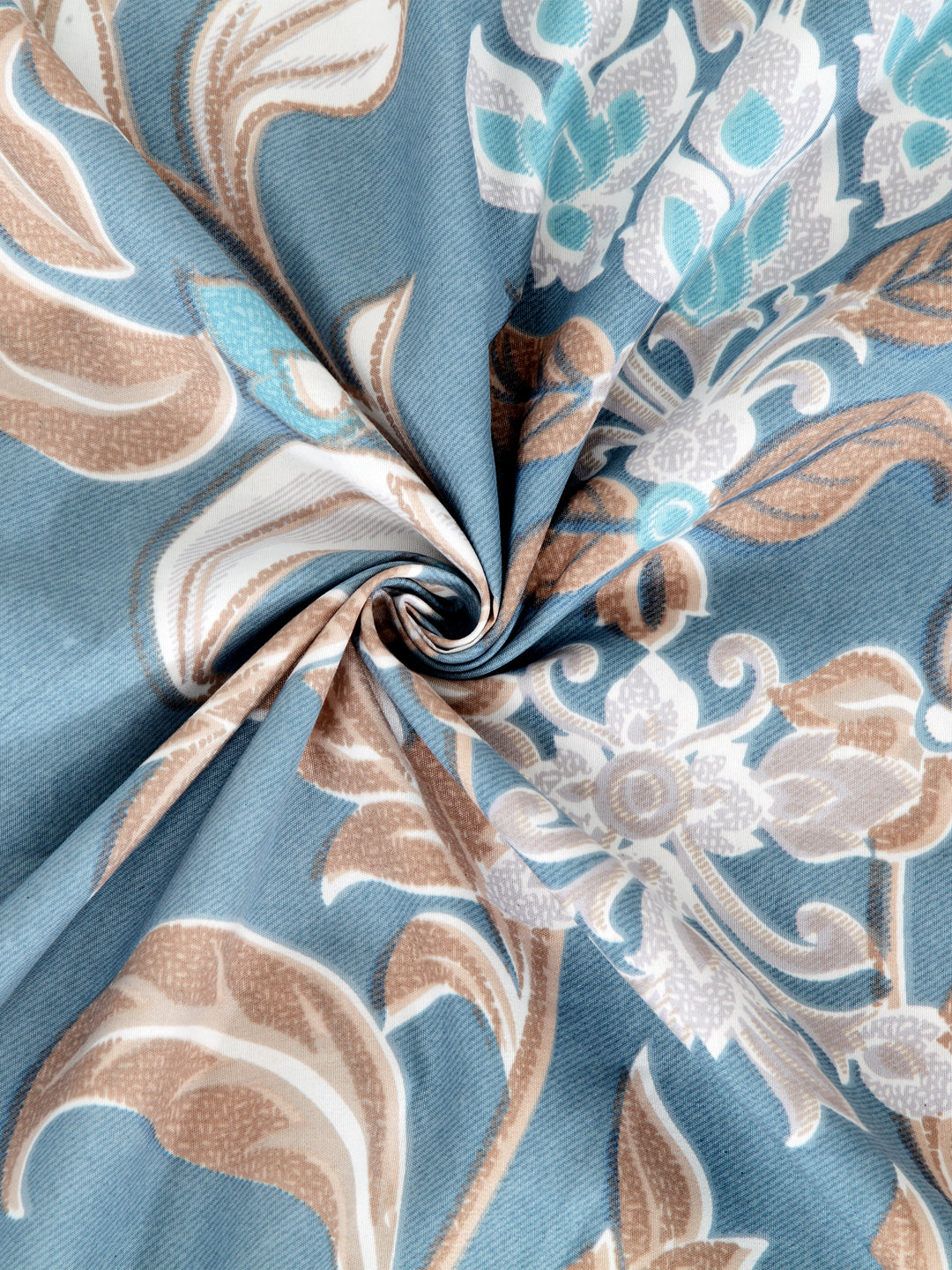 Arrabi Beige Graphic TC Polycotton Double King Size Bedsheet with 2 Pillow Cover (270 x 260 cm)