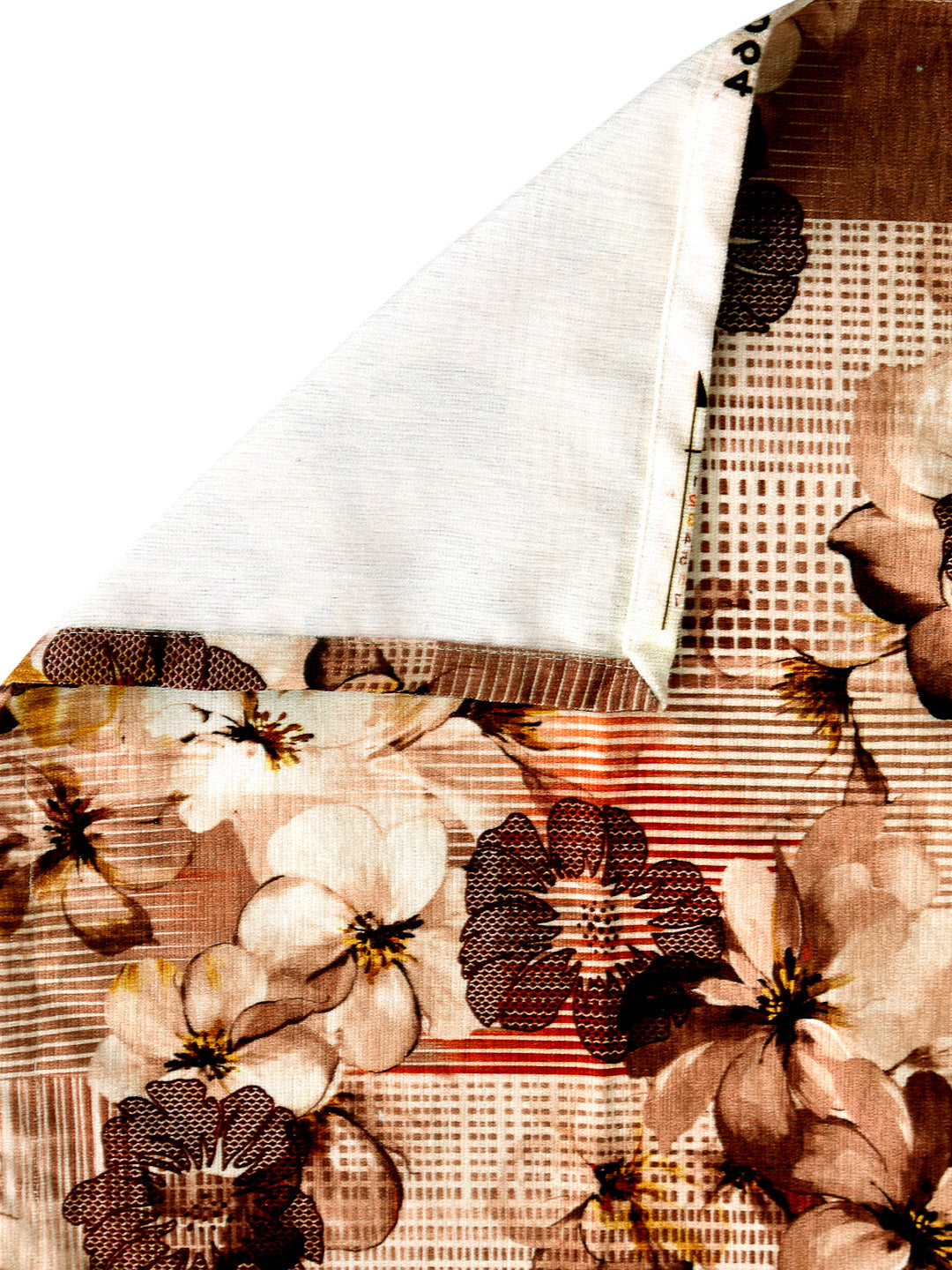 Arrabi Brown Set of 6 Floral Handwoven Chenille Diwan Set (225 x150 cm)