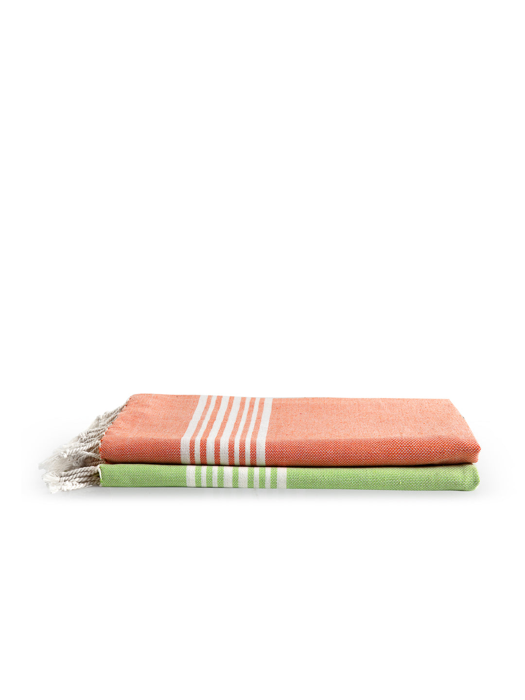 Arrabi Multi Solid Handwoven Cotton Bath Towel (Set of 2 ) (150 X 75 Cm)