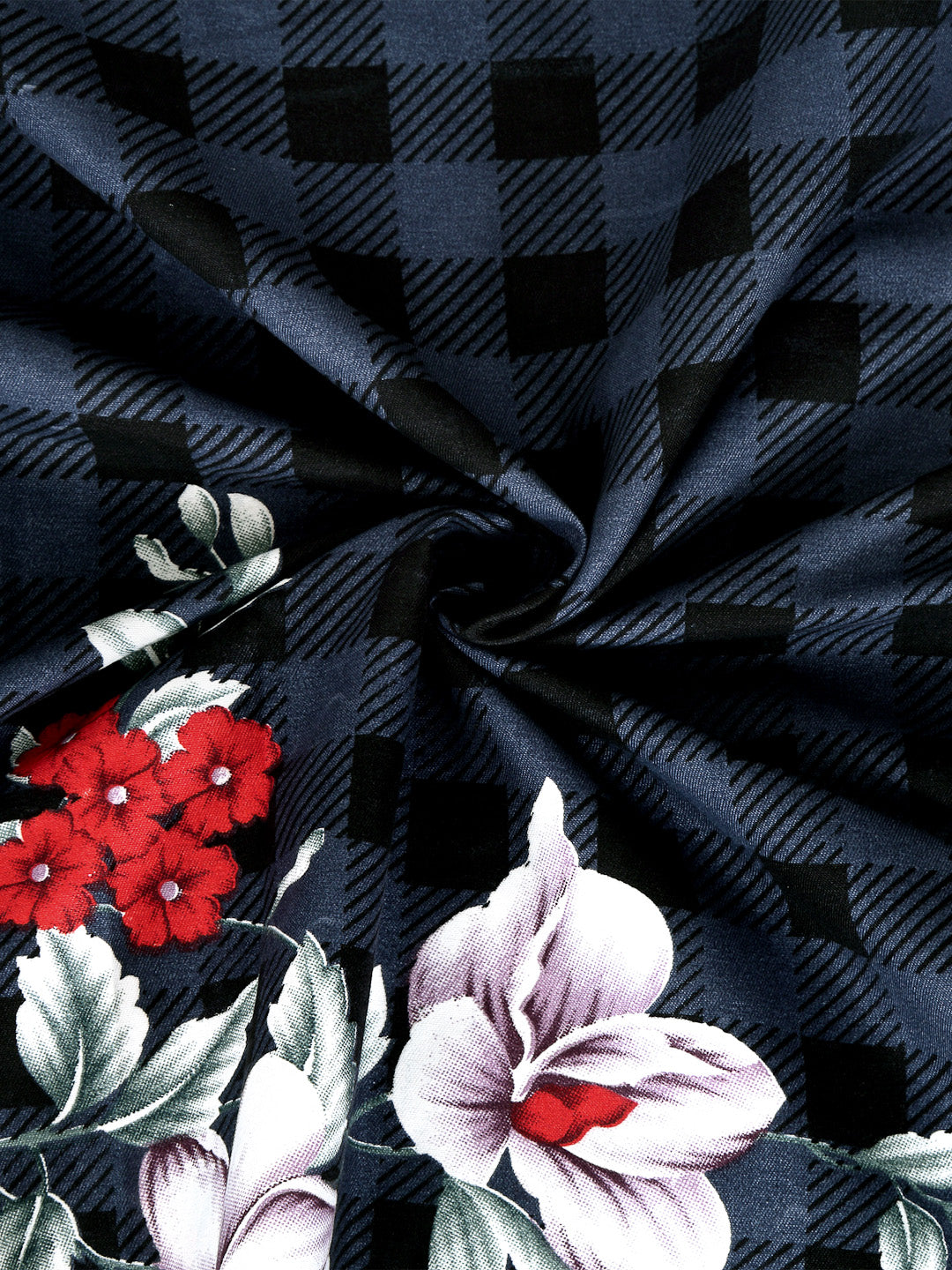 Arrabi Multi Floral TC Polycotton Single Size Bedsheet with 1 Pillow Cover (225 x 150 cm)