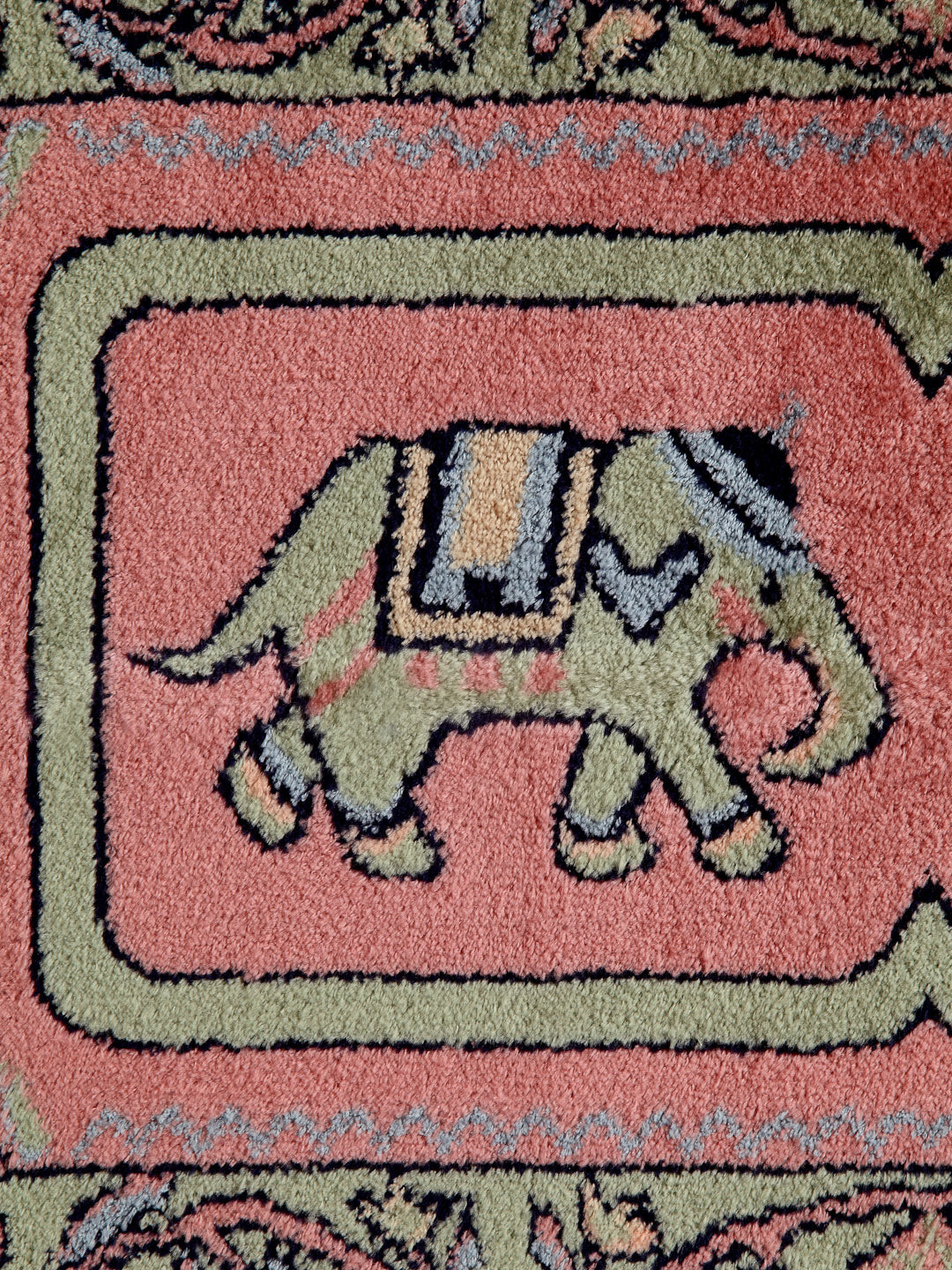 Arrabi Pink Indian Synthetic Full Size Floor Mat (60 X 40 cm) (Pack of 2)