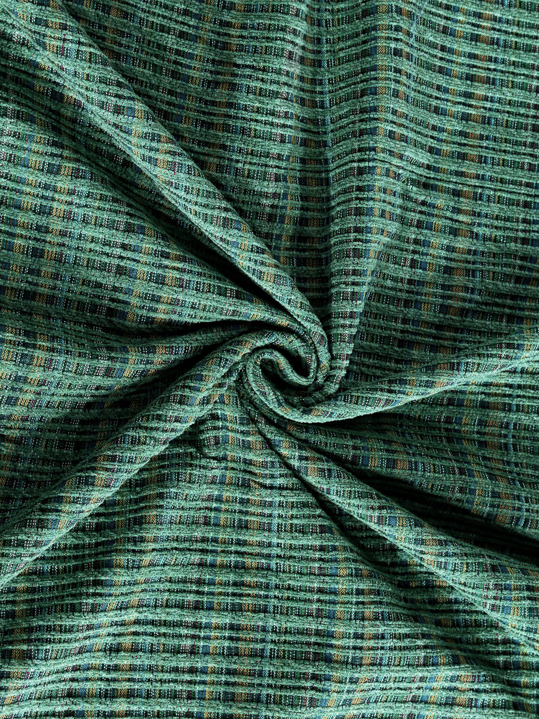 Arrabi Green Stripes Handwoven Cotton King Size Bedsheet with 2 Pillow Covers (260 X 230 cm)