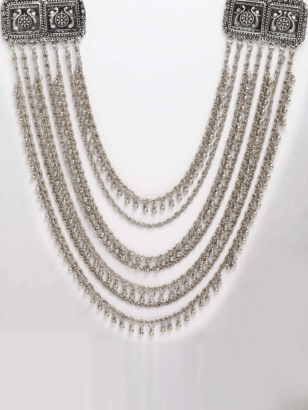 Arrabi Metallic Oxidised Necklace (30 cm)