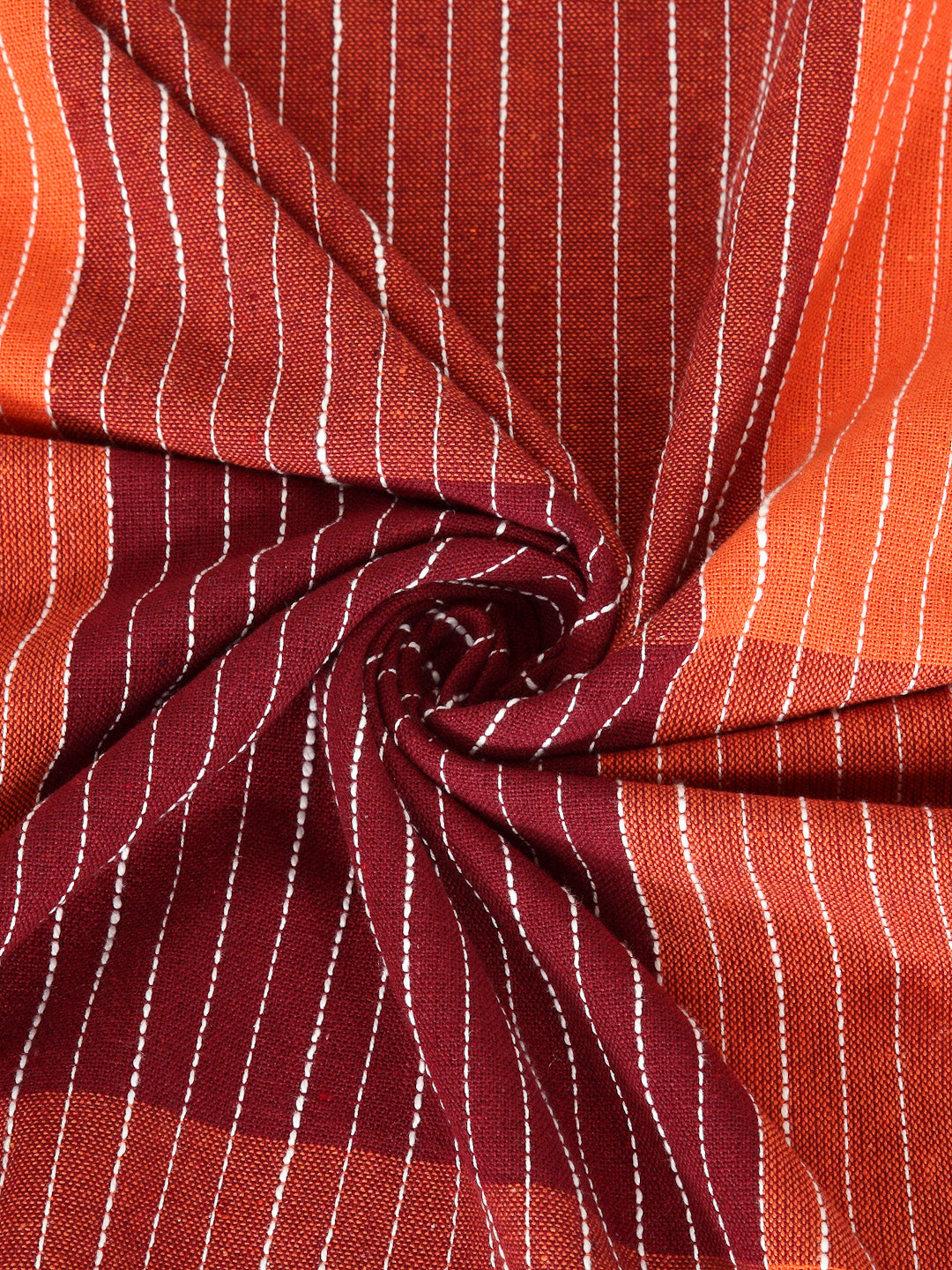 Arrabi Red Check Handwoven Cotton Double King Size Bedsheet with 2 Pillow Covers (260 x 260 cm)