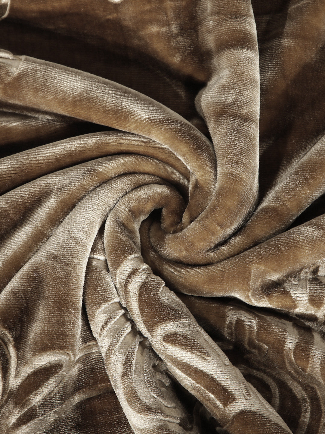 Arrabi Brown Floral Wool Blend 950 GSM Full Size Double Bed Blanket (210 X 200 cm)