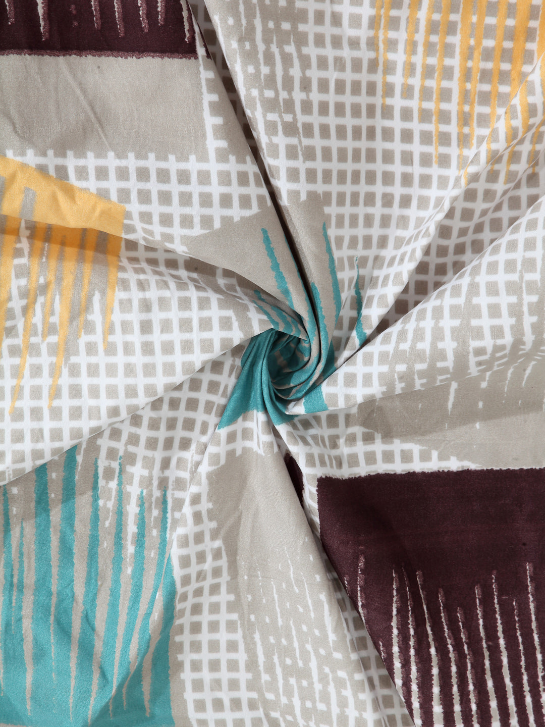 Arrabi Multi Graphic TC Cotton Blend Double Size Bedsheet with 2 Pillow Covers (250 x 215 cm)