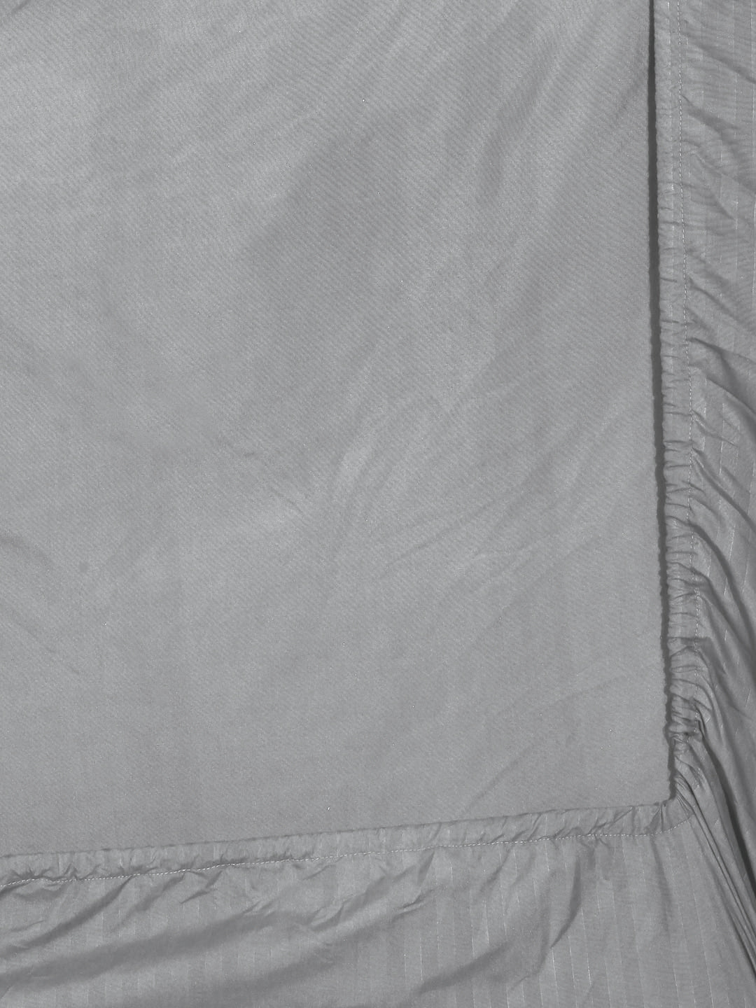Arrabi Grey Stripes TC Cotton Blend Double Size Fitted Bedsheet with 2 Pillow Covers (250 X 220 cm)