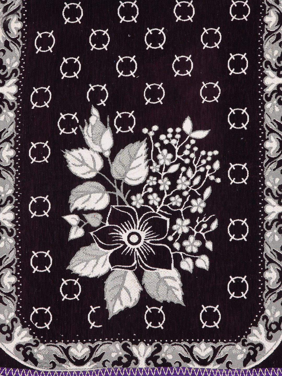 Arrabi Brown Floral TC Cotton Blend Double 5 Seater Sofa Covers (165 X 65 cm)