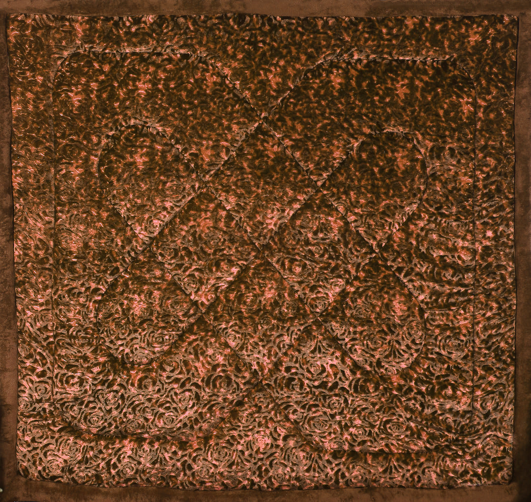 Arrabi Brown Floral Polyester King Size 950 GSM Double Quilt (240 X 210 cm)