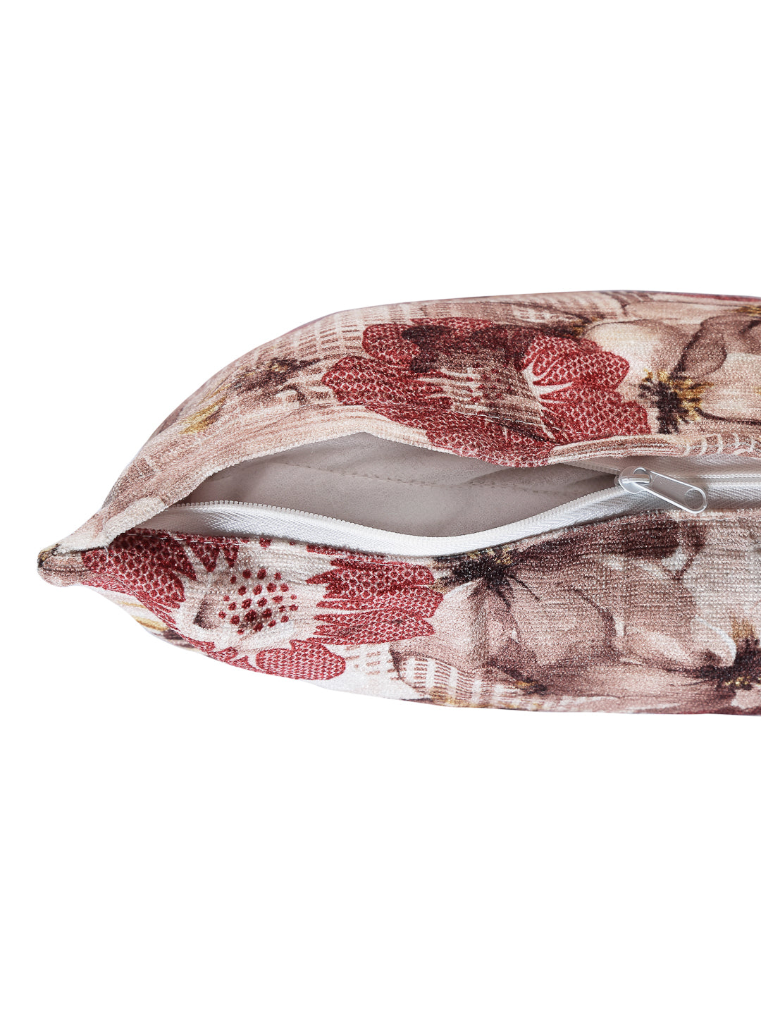 Arrabi Brown Floral TC Cotton Blend Cushion Covers (Pack of 5) (40 x 40 cm)