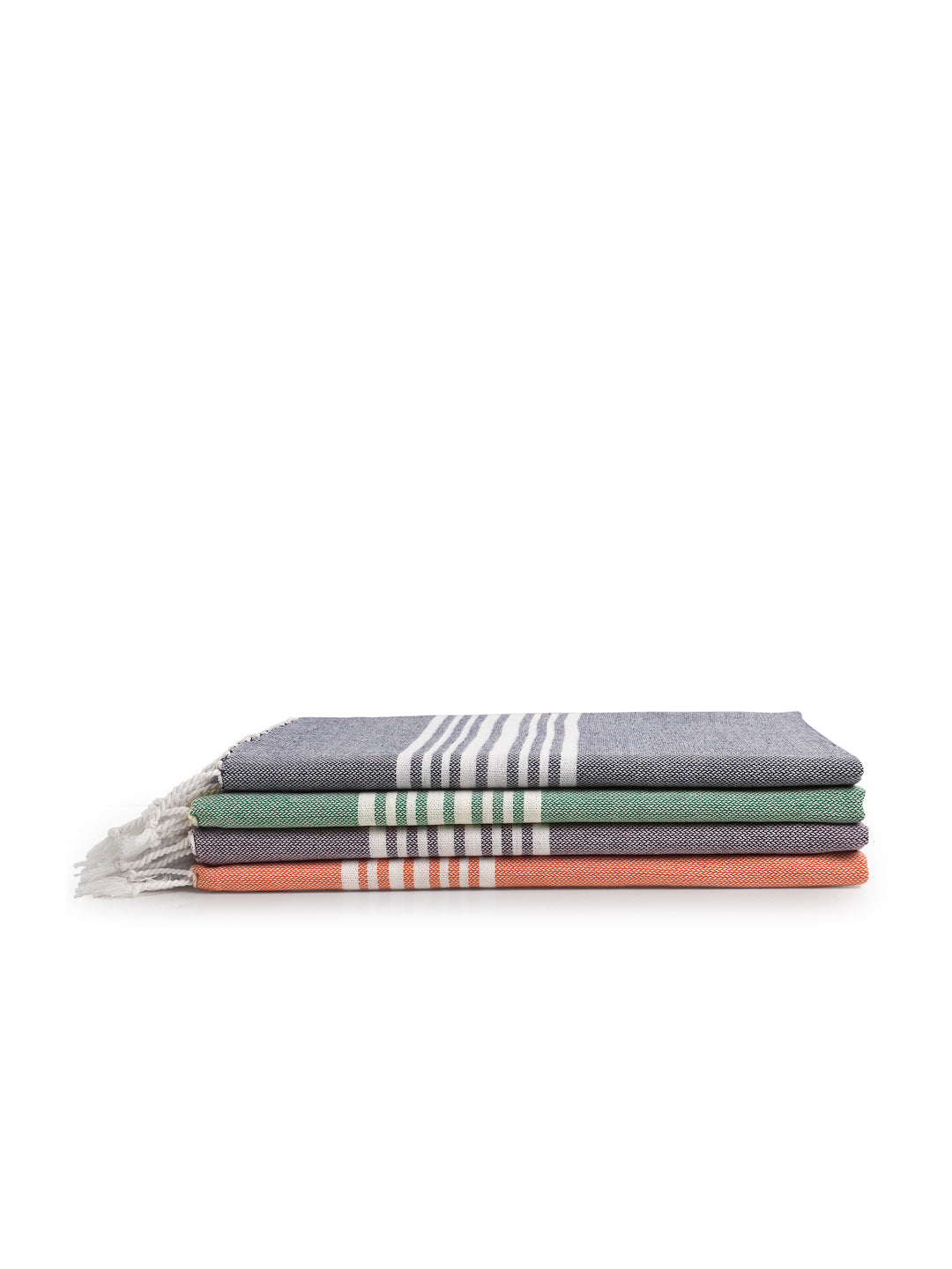 Arrabi Multi Solid Handwoven Cotton Bath Towel (Set of 4 ) (150 X 75 Cm)