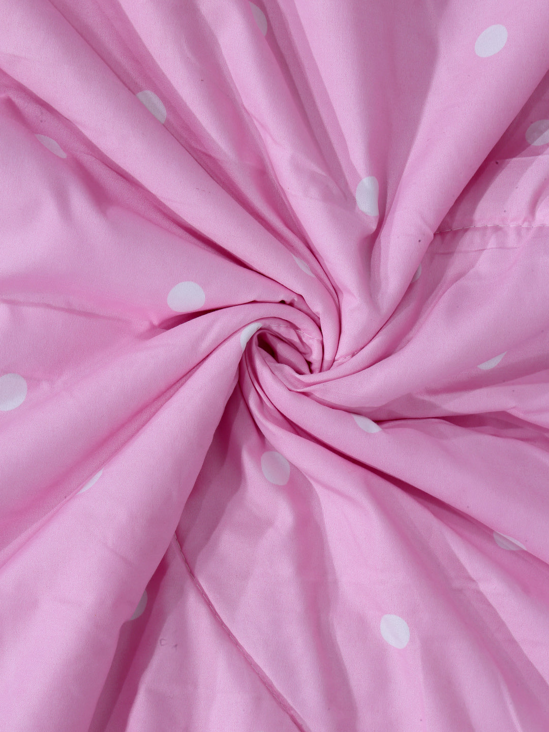 Arrabi Pink Polka dot TC Cotton Blend Double Size Comforter Bedding Set with 2 Pillow Cover