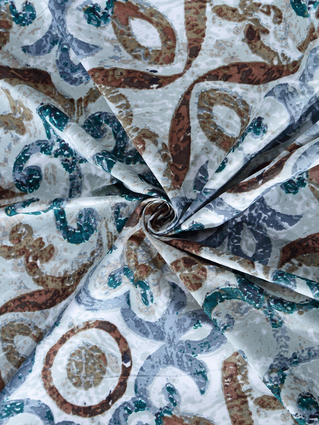 Arrabi Multi Indian TC Cotton Blend Single Size Bedsheet with 1 Pillow Cover ( 220 X 150 cm)