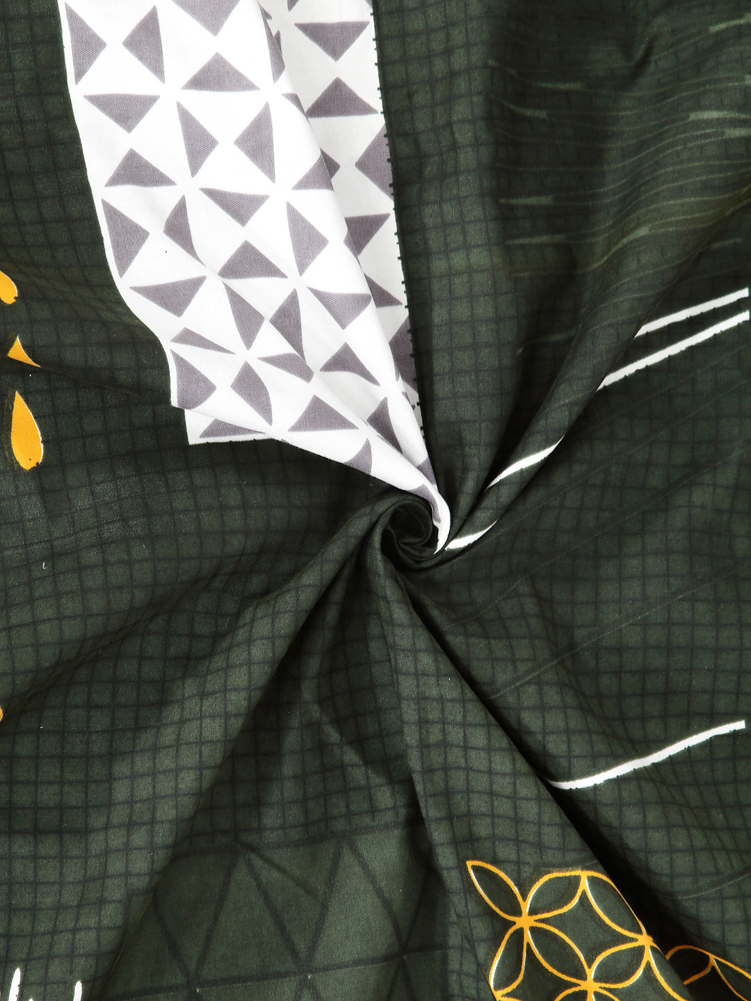 Arrabi Green Abstract TC Cotton Blend King Size Bedsheet with 2 Pillow Covers (250 X 220 cm)