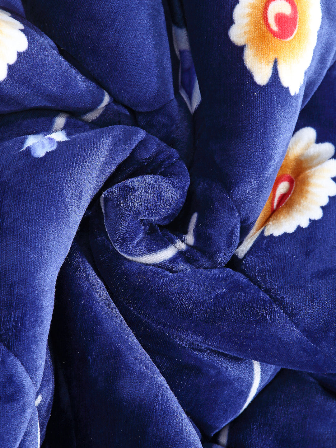 Arrabi Blue Floral Polyester Full Size 1060 GSM Single Bed Quilt (210 x 150 cm)