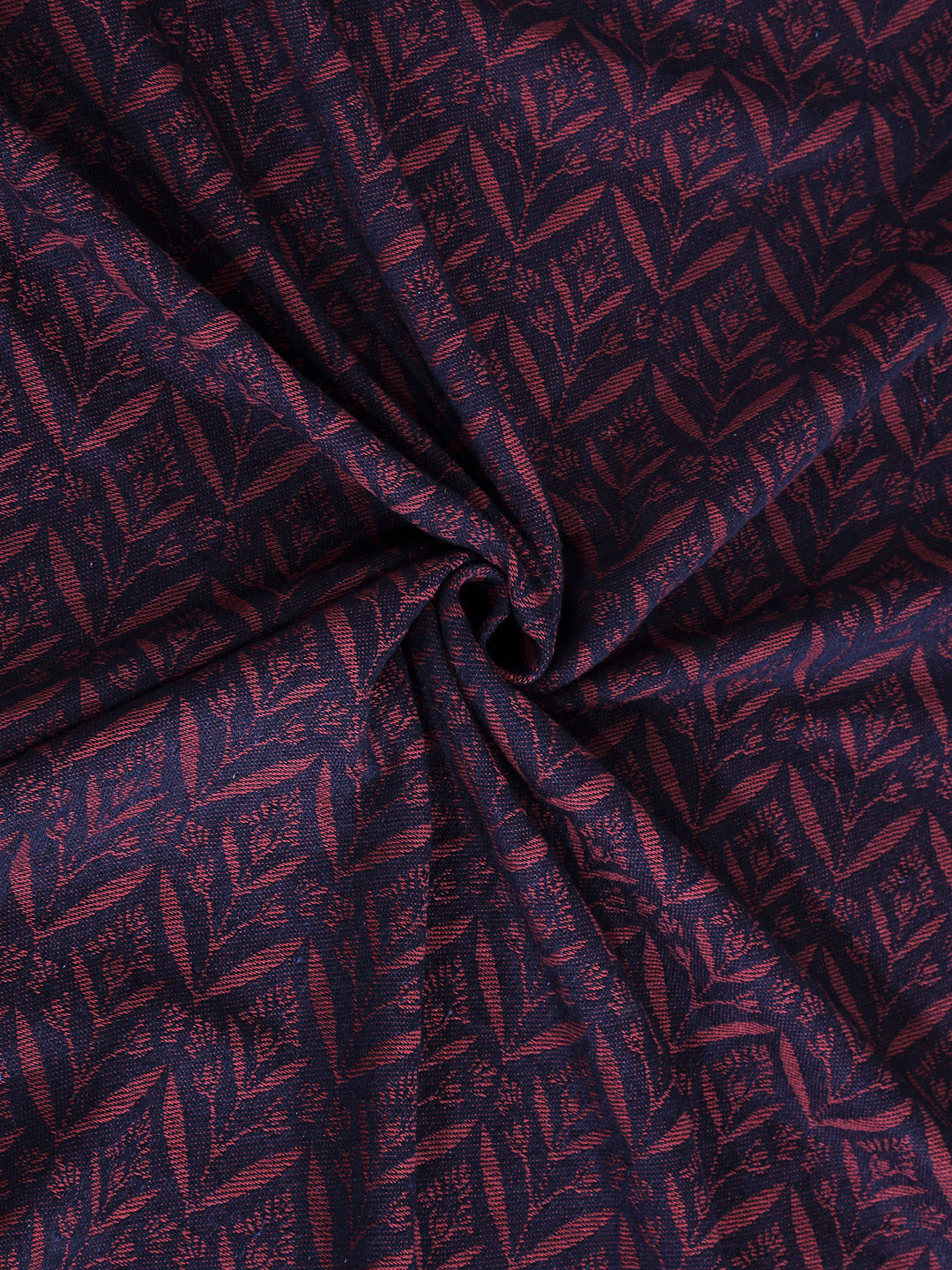 Arrabi Purple Leaf Handwoven Cotton Super King Size Bedsheet with 2 Pillow Covers (270 X 270 cm)