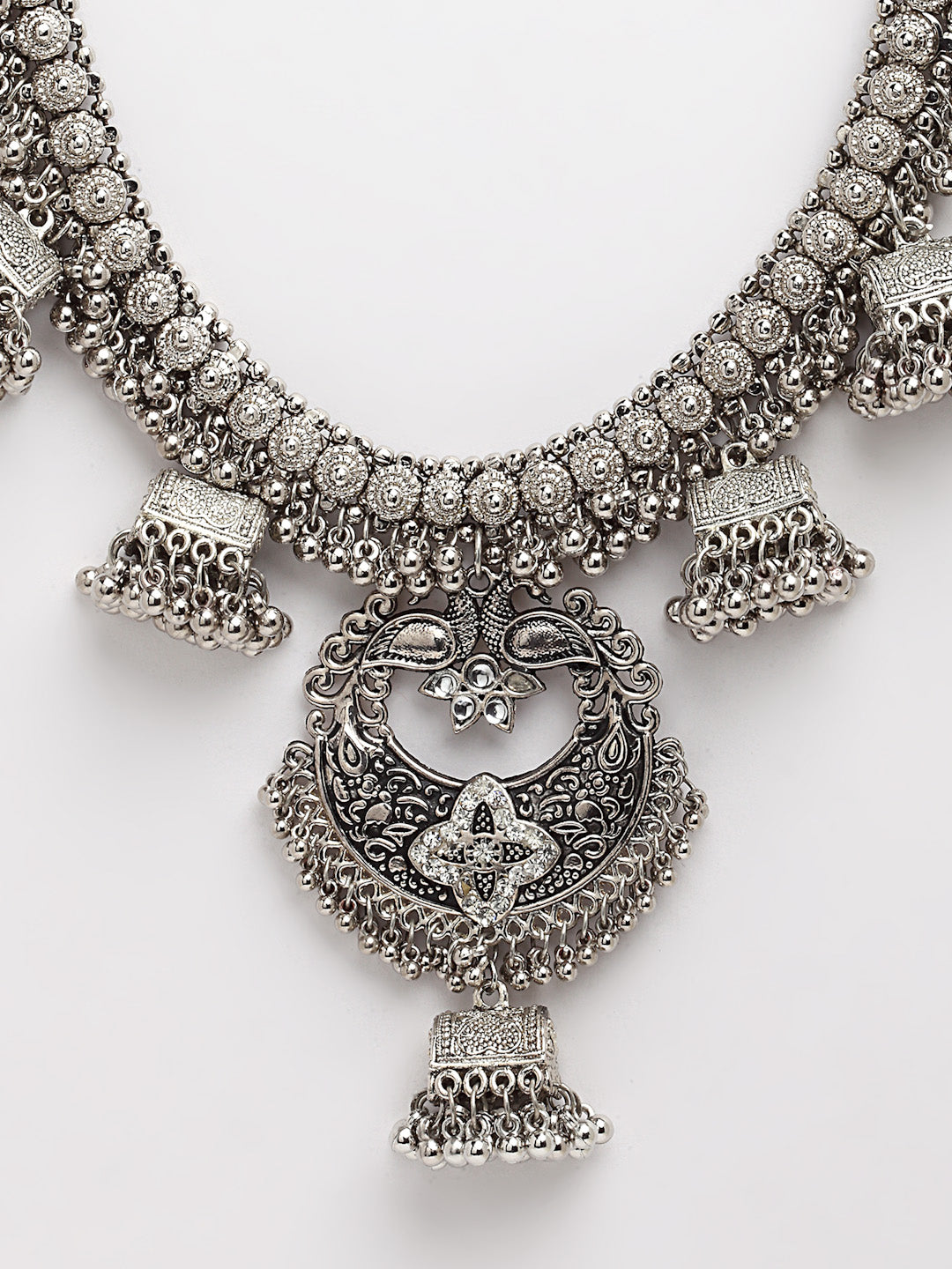 Arrabi Metallic Oxidised Necklace (30 cm)
