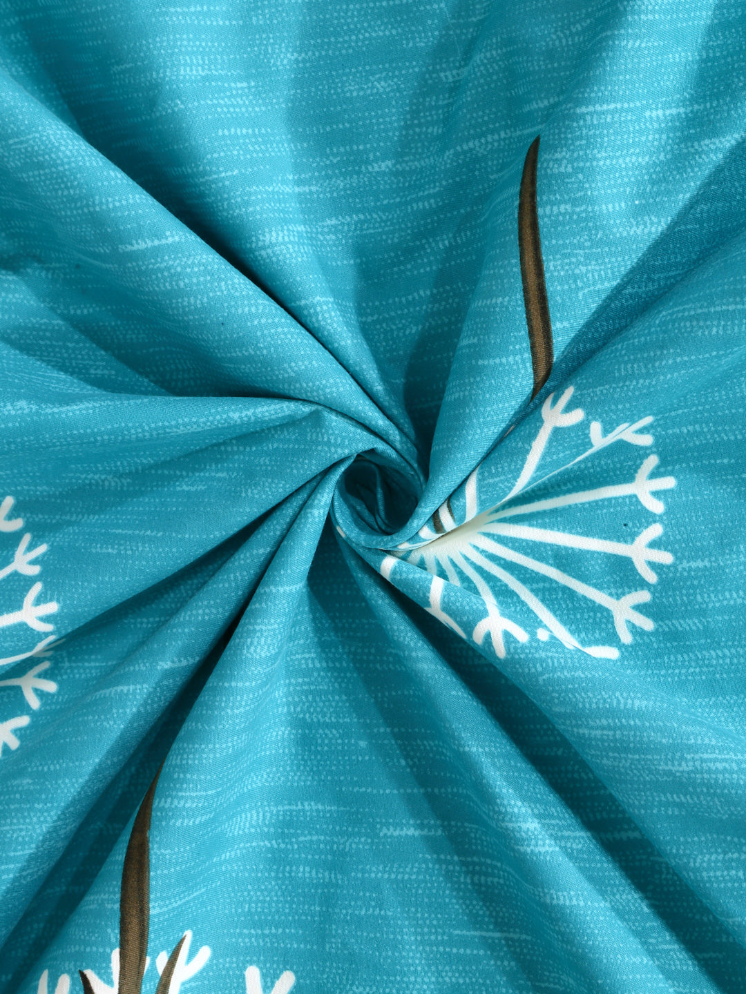 Arrabi Teal Indian TC Cotton Blend Super King Size Bedsheet with 2 Pillow Covers (270 X 260 cm)