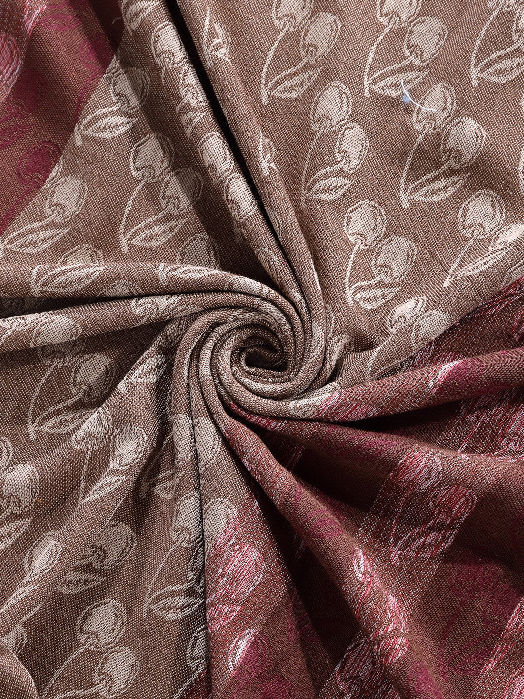 Arrabi Brown Graphic Handwoven Cotton Super King Size Bedsheet with 2 Pillow Covers (270 X 270 cm)