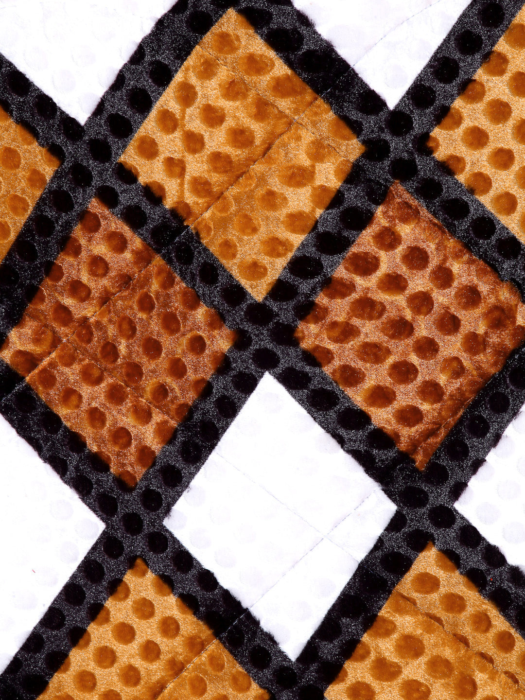Arrabi Brown Geometric Polyester King Size 950 GSM Double Quilt (220 X 210 cm)