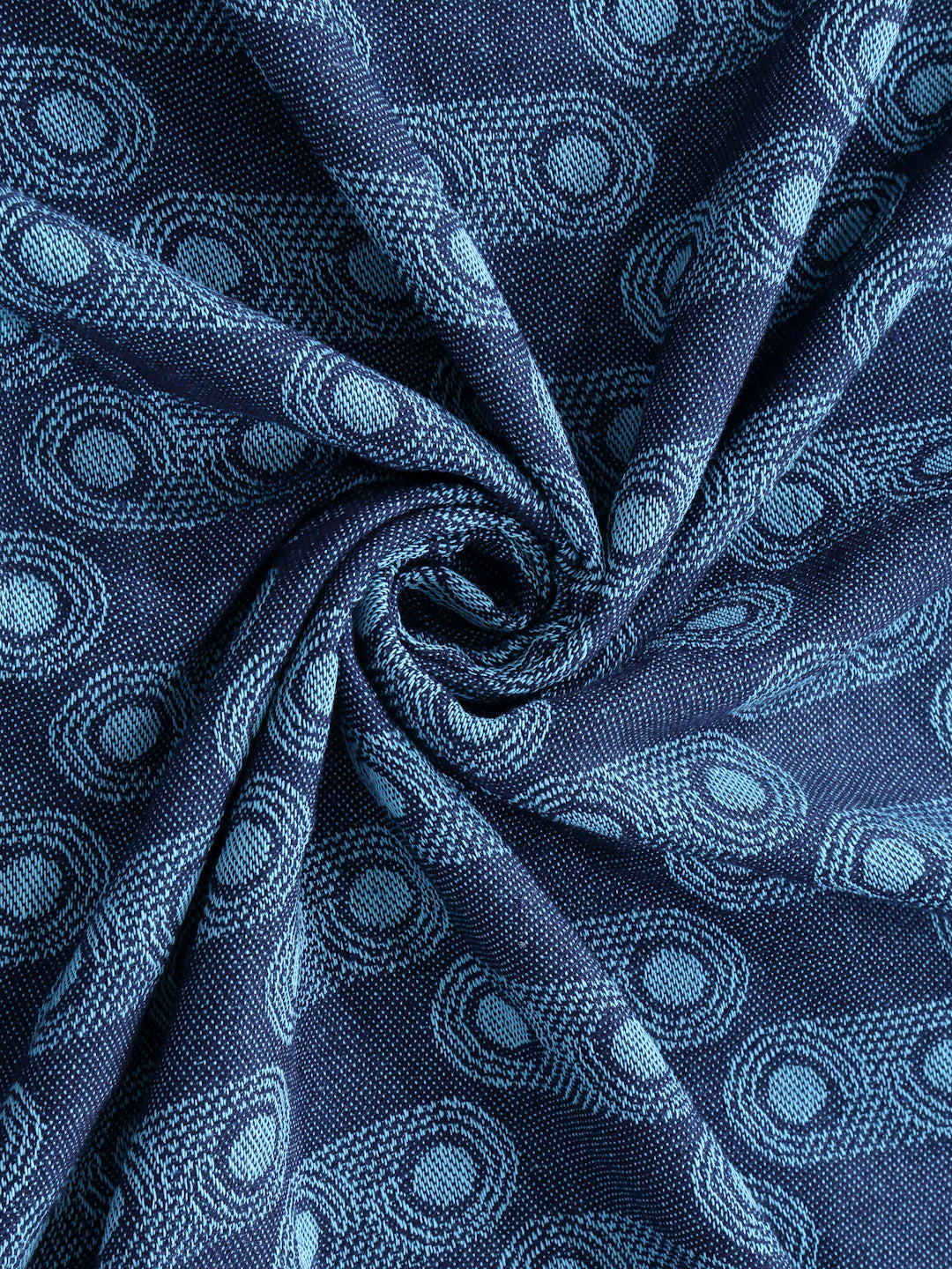 Arrabi Blue Graphic Handwoven Cotton Single Size Bedsheet with 1 Pillow Cover ( 225 X 150 cm)
