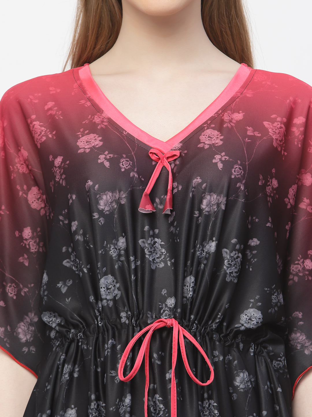 Arrabi Women Multi Floral Kaftan Dress