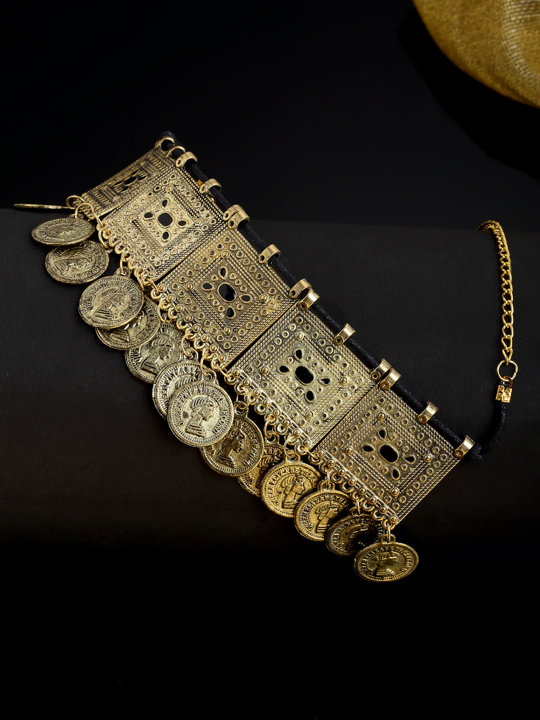 Arrabi Gold Oxidised Necklace (30 cm)