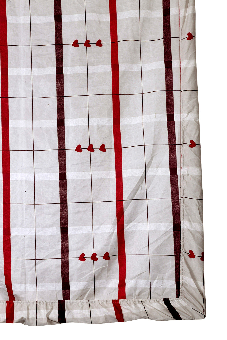 Arrabi Multi Geometric TC Cotton Blend Double Size Fitted Bedsheet with 2 Pillow Covers (250 X 220 cm)