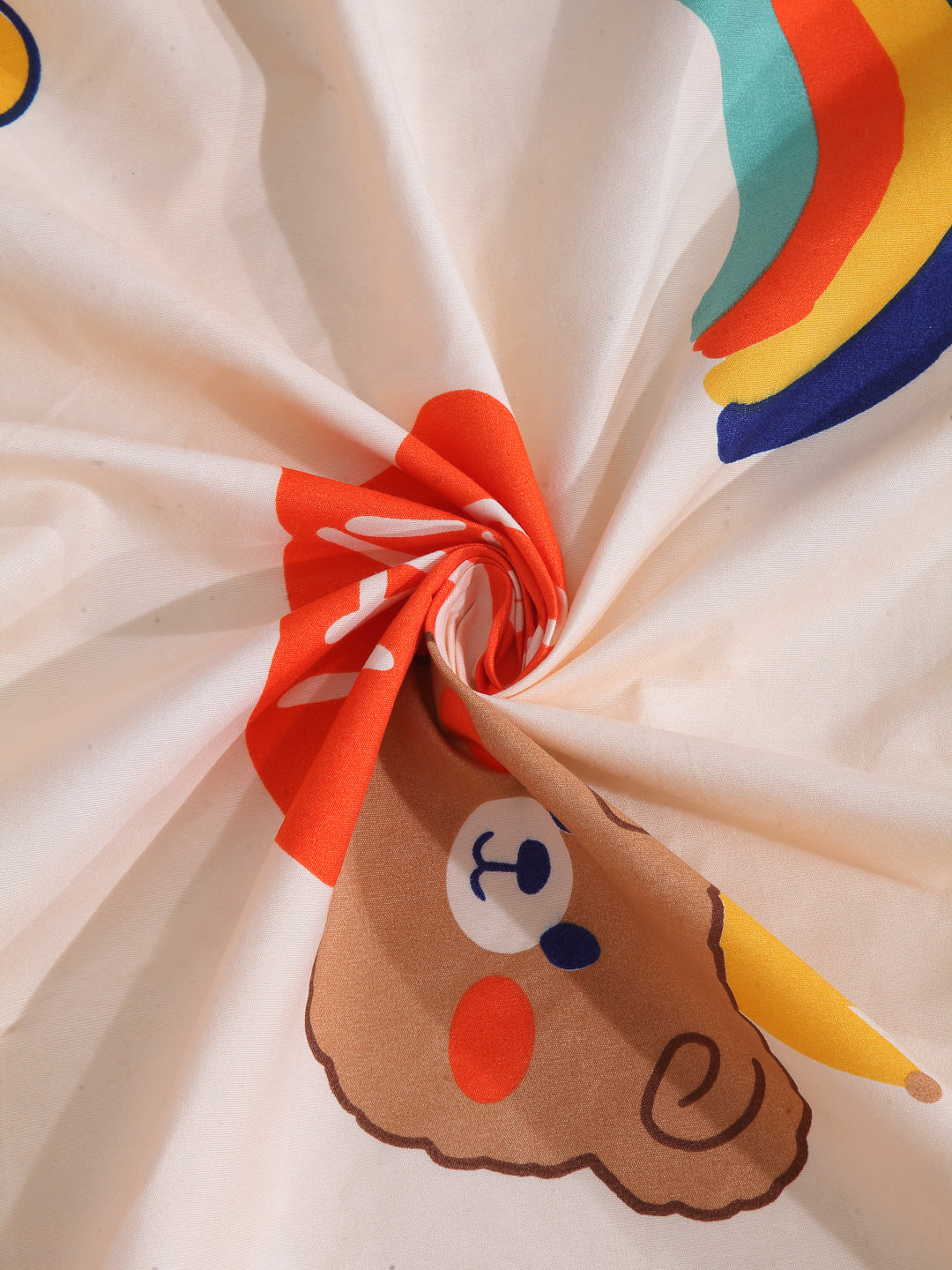 Arrabi Multi Cartoon TC Cotton Blend Double Size Bedsheet with 2 Pillow Covers (250 x 215 cm)