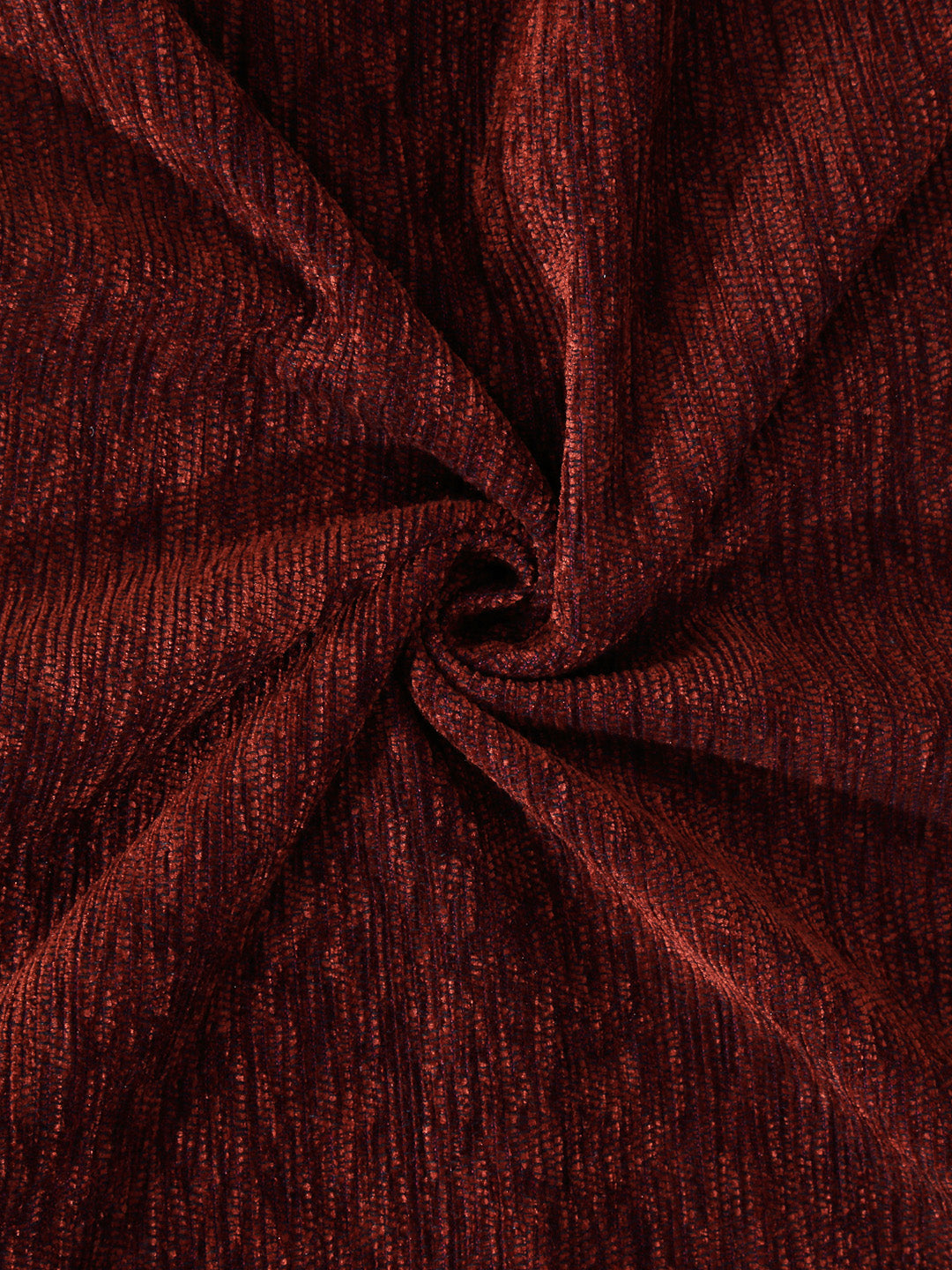 Arrabi Brown Solid Chenille Handwoven Cotton King Size Bedsheet with 2 Pillow Covers (260 X 230 cm)