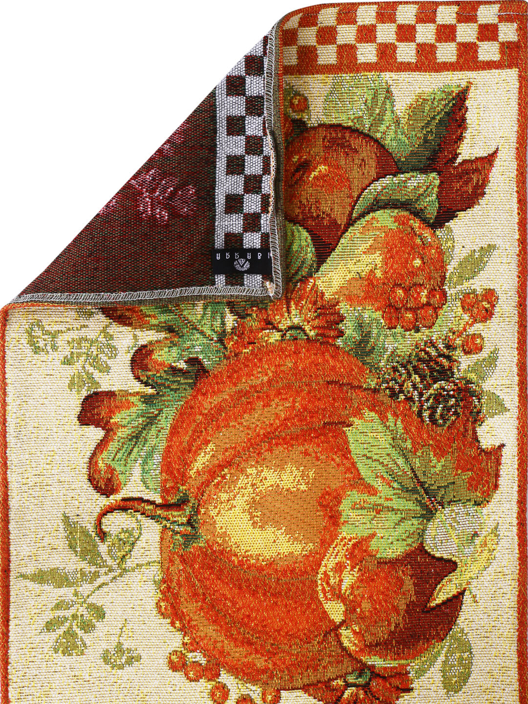 Arrabi Orange Graphic Blended Cotton 4 SEATER Table Runner (135 x 33 cm)