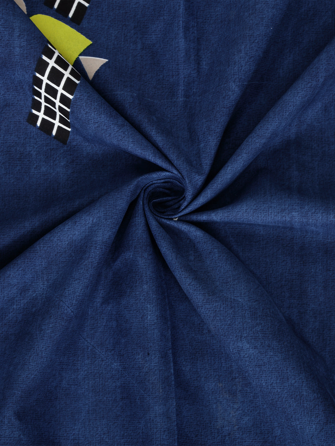 Arrabi Blue Graphic TC Cotton Blend Double Size Bedsheet with 2 Pillow Cover