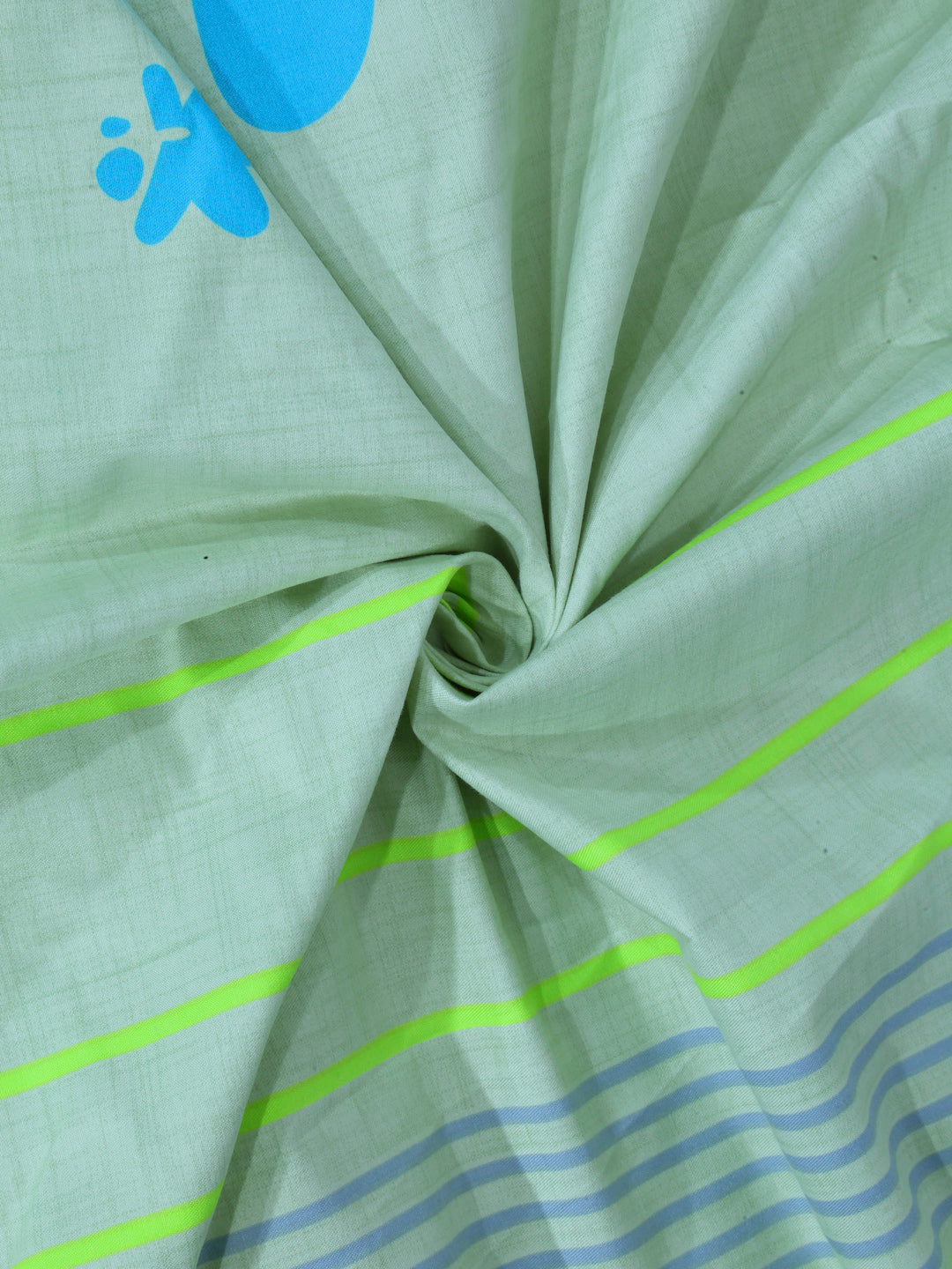 Arrabi Green Floral TC Cotton Blend Double King Size Bedsheet with 2 Pillow Covers (270 x 260 cm)