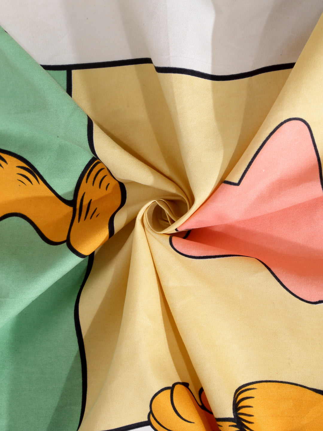 Arrabi Multi Cartoon TC Cotton Blend Double Size Bedsheet with 2 Pillow Covers