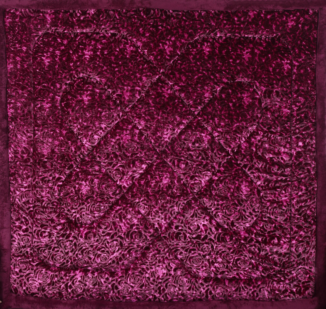 Arrabi Purple Floral Polyester King Size 950 GSM Double Quilt (240 X 210 cm)