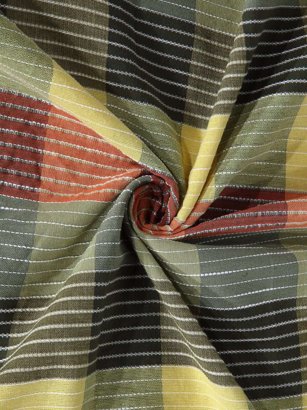 Arrabi Multi Checks Handwoven Cotton Super King Size Bedsheet with 2 Pillow Covers (270 X 270 cm)